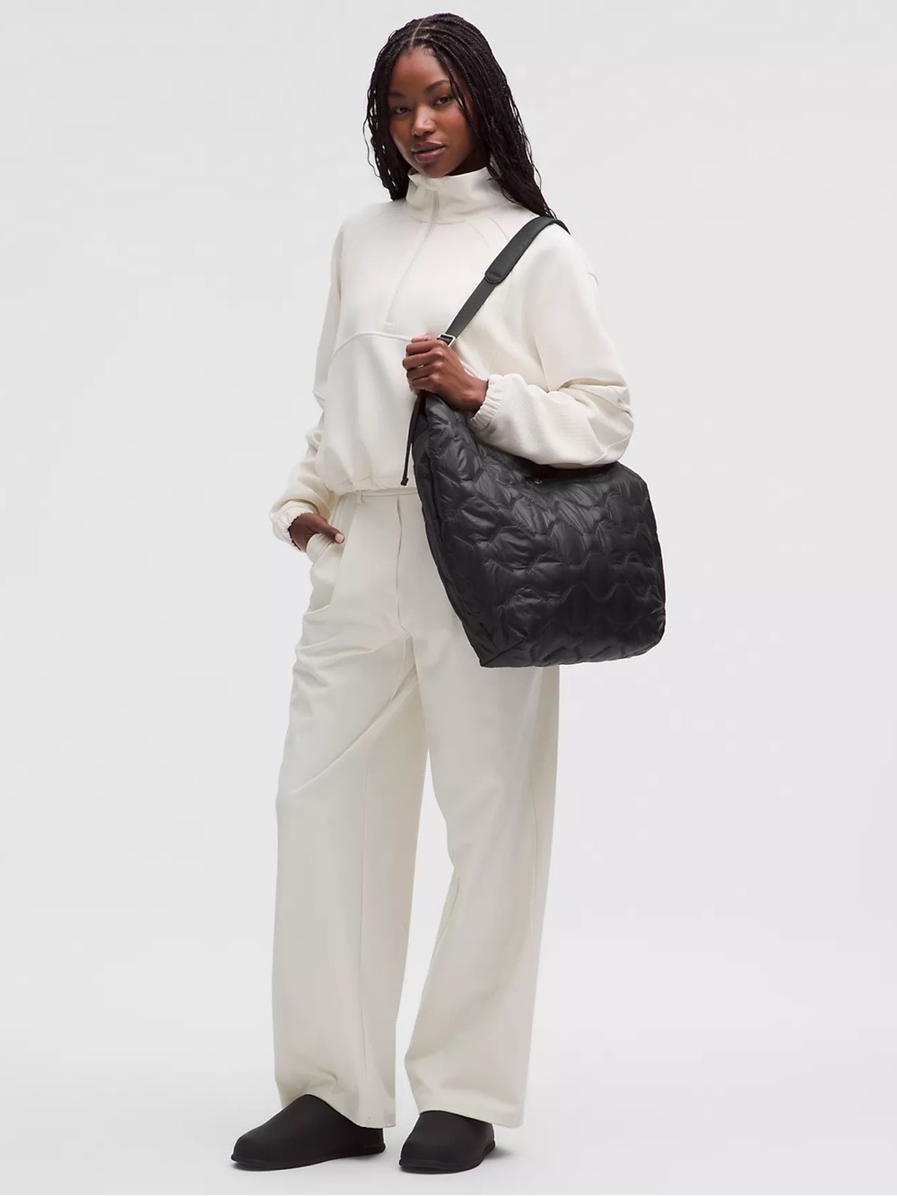 Lululemon Quilty Pleasures Black Quilted Shoulder Bag 14L NWT